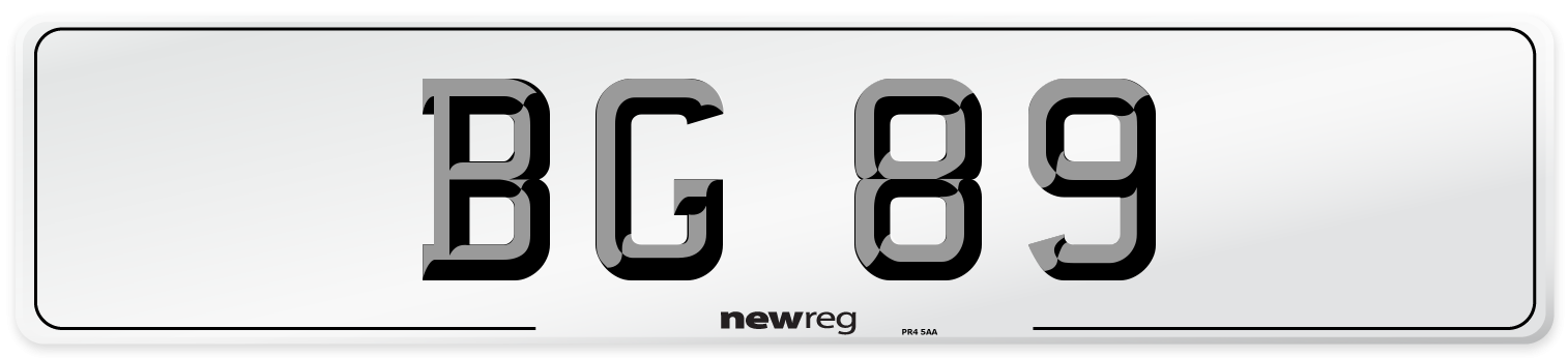 BG 89 Number Plate from New Reg